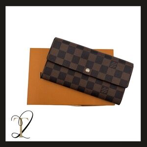 Louis Vuitton Authentic Sarah Long Wallet (Damier Ebene)